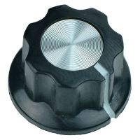 (image for) Knob, Black 27mm with Silver Top (AMD63G)